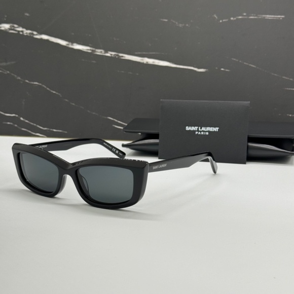 NEW SL 658 001 SAINT LAURENT BLACK SL658 001 WOMEN SUNGLASSES SAINT LAURENT - Picture 1 of 9